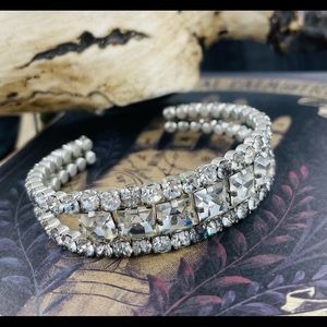 Vintage 1940s Austrian Crystal Cuff Bracelet